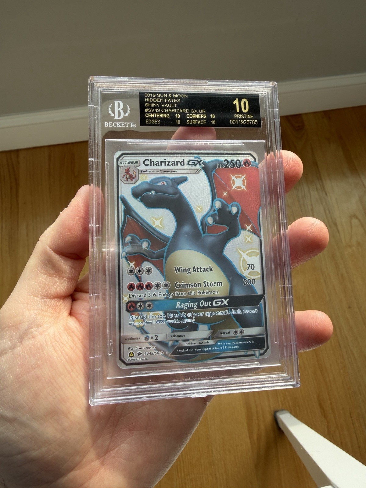 Pokemon Hidden Fates Shiny Vault CHARIZARD GX BGS 10 BLACK LABEL PRISTINE SV49 view 2