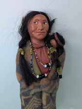 14  Vintage Skookums Indian Native American Bullygood Doll W/ Baby Child SA