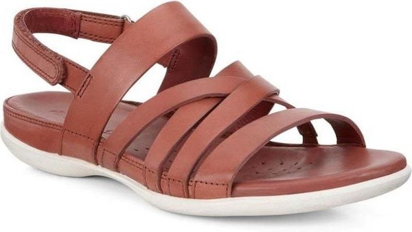 Women Ecco Sandals Red Leather 38.5