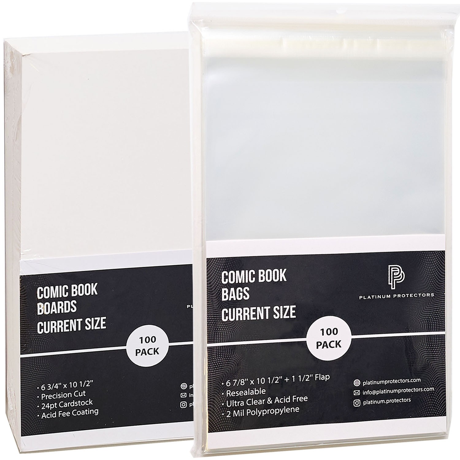 1000 Comic Book Bags & Boards for Current/Modern Premium Resealable Bags