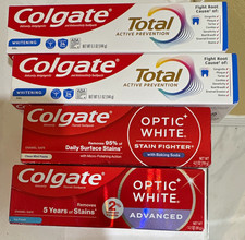 Colgate Total Active Prevention Fluoride Toothpaste Lot of 4 Mint Whitening