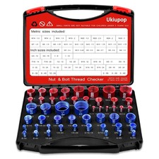 50Pcs Nut and Bolt Thread Checker 23 Metric + 27 SAE Inch Thread Gauge Set, Deta