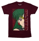 Sailor Moon New Adult T-Shirt  -Sailor Pluto Large Face & Name Image