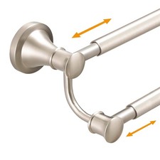Hoimpro Double Towel Bar Towel Rack for Bathroom Wall Mount Brushed Nickel