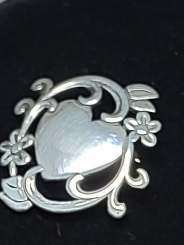 Vtg Sterling Silver Valentine James Avery Retired Heart Brooch  Sweetheart  - Afbeelding 4 van 10