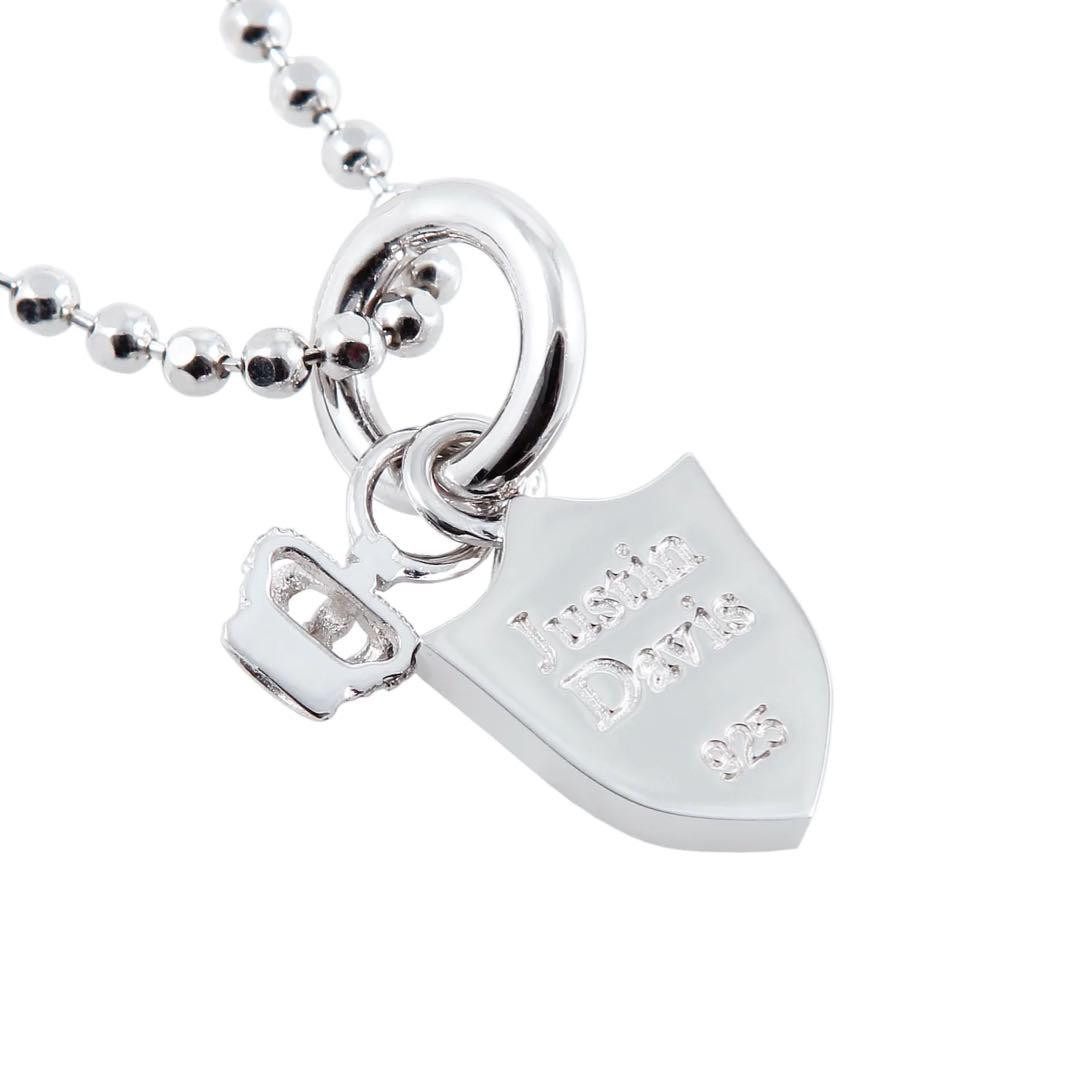 Justin Davis Shield Dog Tag Necklace Zirconia Crown Charm Justin Davis Shield Dog Tag Necklace Zirconia Crown Charm