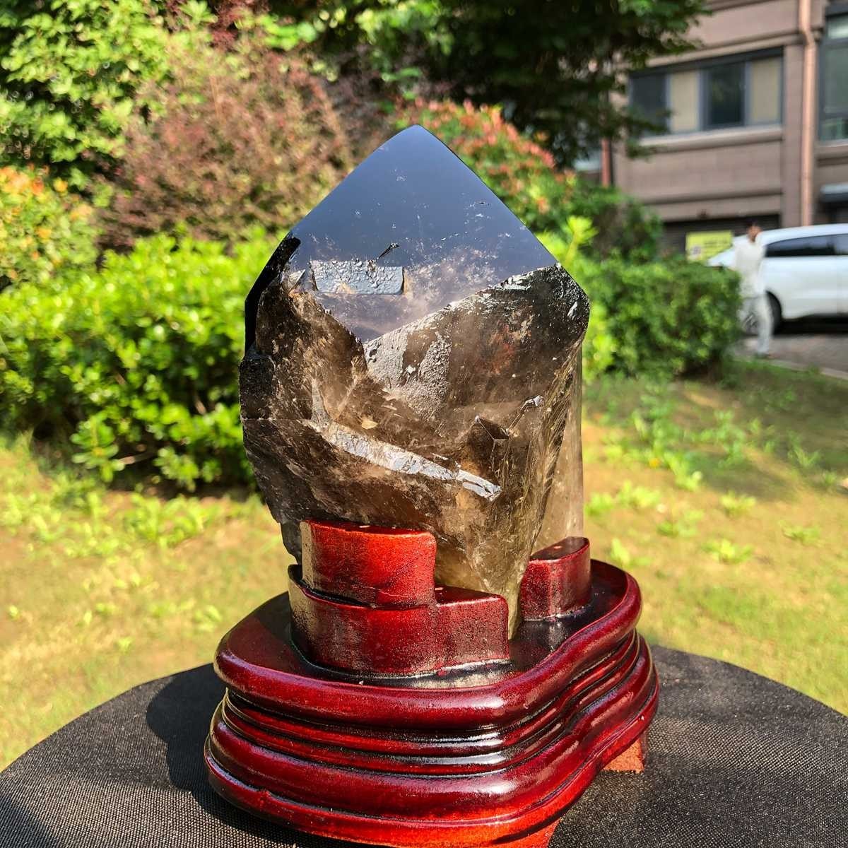 5.45LB Natural Black Crystal Quartz Mineral Specimen Healing Reiki 2503