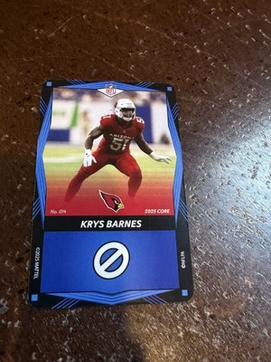 2025 NFL UNO Core #14 Krys Barnes Blue & Green 2 Card Lot