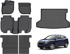 Hutisya-Floor Mats  Cargo Liner with Backrest Set Fit for Honda HR-V 2016-2022