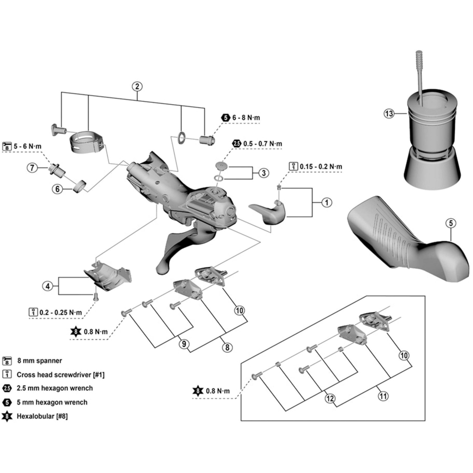 Shimano Spares ST-R8020 clamp band, 23.8-24.2 mm