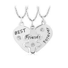 Best Friend BFF Necklace, Multi-Person Necklace for Best Friends, Diamond Love