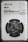1996-D Kennedy Half Dollar- NGC MS 67- Lustrous- No Reserve #SLA1221 — photo 1