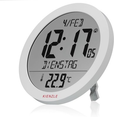 Funkwanduhr Tischuhr mit Temperaturanzeige 18,7 cm Display DCF-Zeit Datum 2