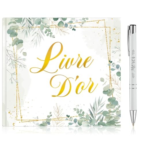 Livre d'or de mariage 64 pages HOWAF pour garder vos plus beaux voeux