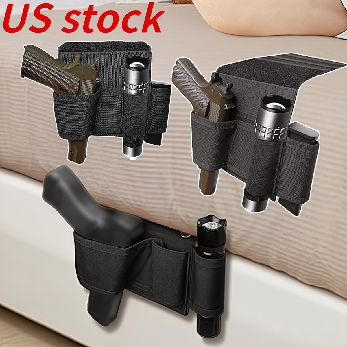 Concealed Under Car Seat Mattress Bedsde Gun Pstol Holster Mag Holder