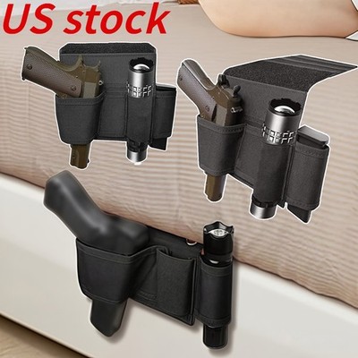 Tactical Concealed Under Car Seat Mattress Bedside Gun Pistol Holster Mag Holder