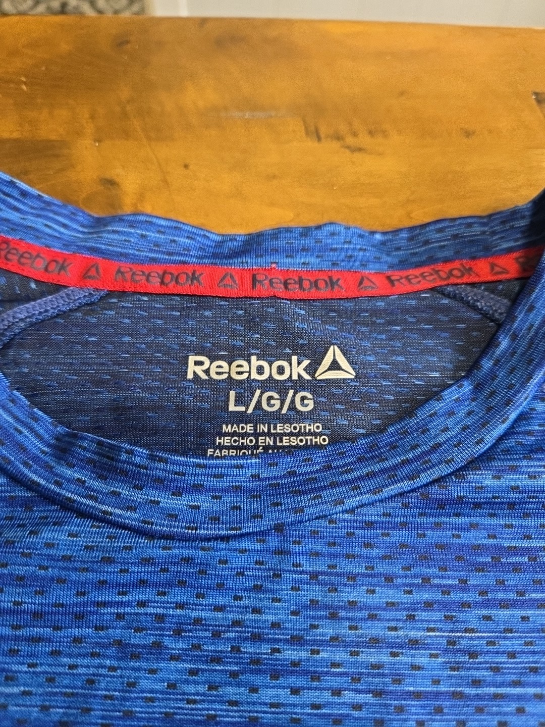 Reebok Men's Large Blue Heathered Activewear Moisture Wicking Workout Shirt image 7