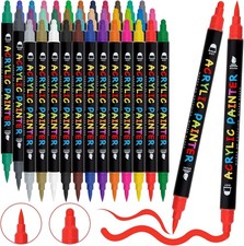 Paint Pens, 36 Colors Acrylic Paint Pens Paint Markers, Dual Tip Pens With Mediu