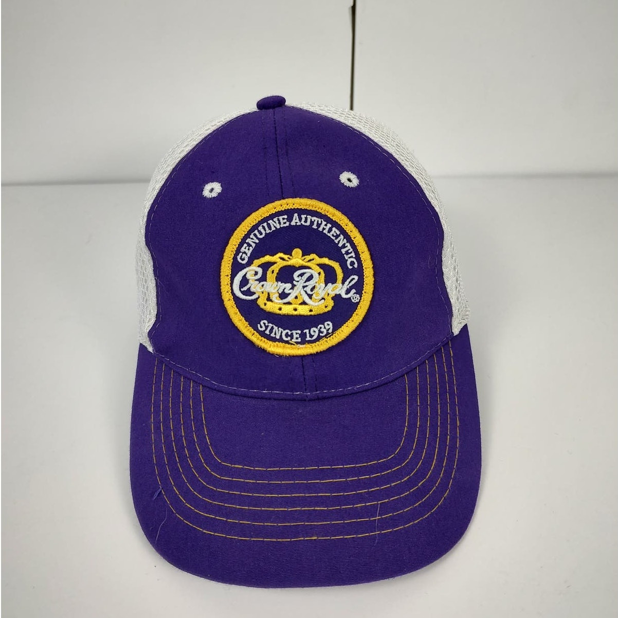 Crown Royal trucker hat in bold tangerine color