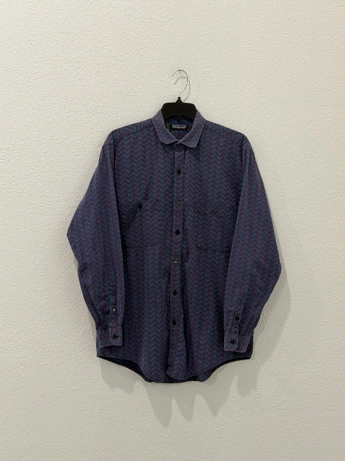 Vintage 80s Patagonia Button Up Shirt Made In Portugal Rare Size Medium Classic