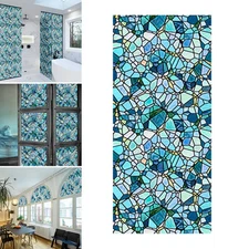 Static Cling Casement Film Chapel Stained Glass Stickers Privacy Decor New Parts