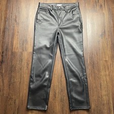 Good American Classic Black Faux Leather Pants Womens Sz 12/31