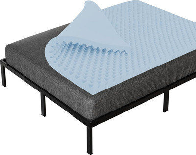 1-Inch Convoluted Gel Infused Memory Foam Mattress Topper with Egg Shell Design