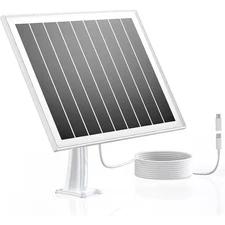 7-Watt Monocrystalline Solar Panel for Security Camera with Cable, Compatible W/