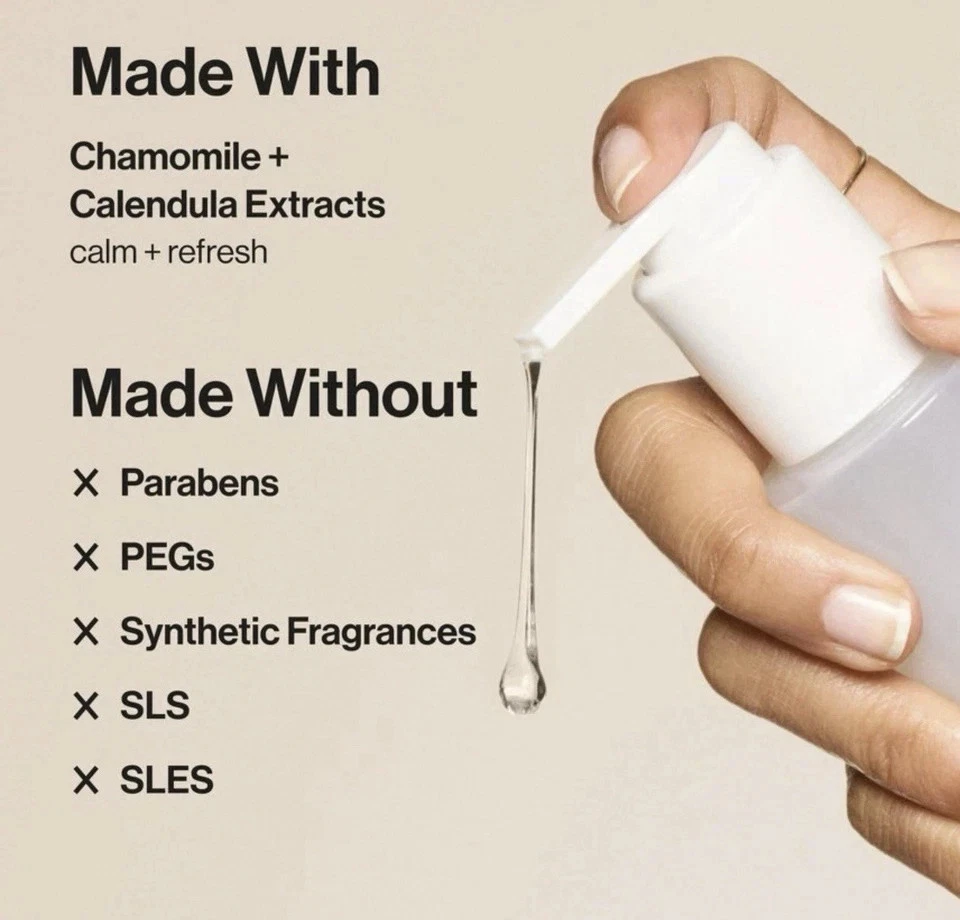 Gel limpiador suave Honest Beauty con manzanilla y caléndula 5 fl oz, hidratante Foto 4 de 4