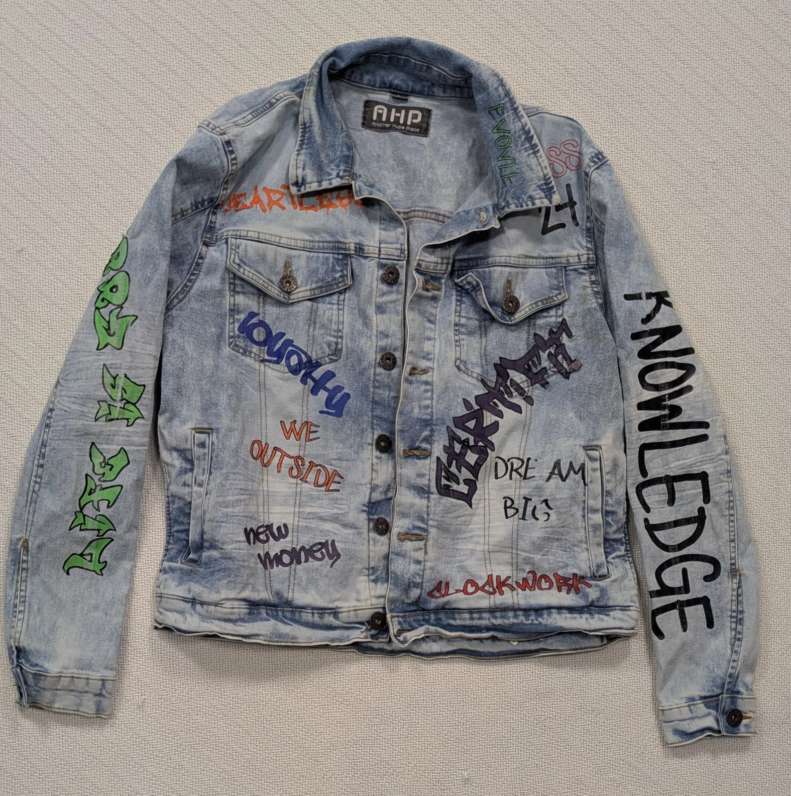Denim Jacket "Another Hype Piece" Size L (Street Ware)
