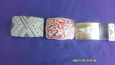 New Listing* 3 unisex used belt buckles unbranded assorted designs