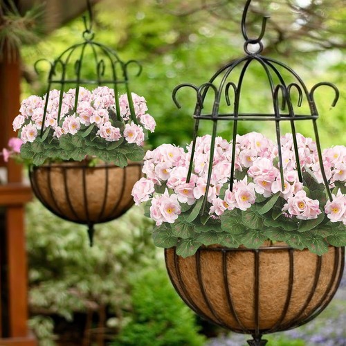 Realistic Silk Geranium Bushes - 4 Pack for Effortless Indoor/Outdoor Charm - Bild 8 von 8
