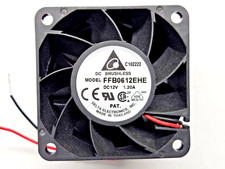 FFB0612EHE, FAN 12VDC 60mm Square x 38mm, 50.1CFM 2-wire Qty-2pc