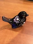 Fenton Hand-Painted Amethyst Purple Glass Bird Figurine Artist Signed