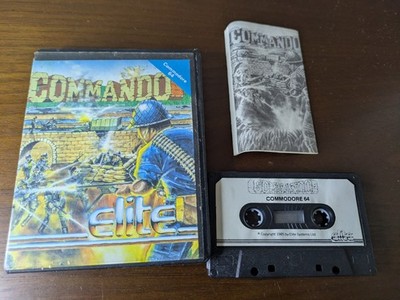 Commando - Elite - Clamshell - Commodore 64 - Boxed Complete