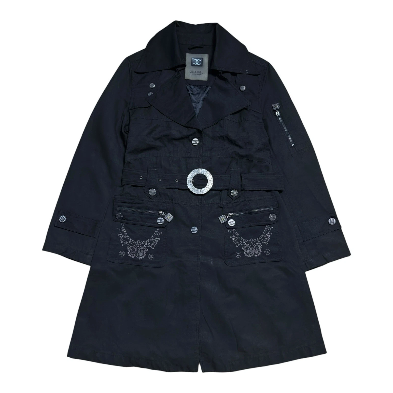 Chanel — Vintage Chanel Logo Button Coat Jacket
