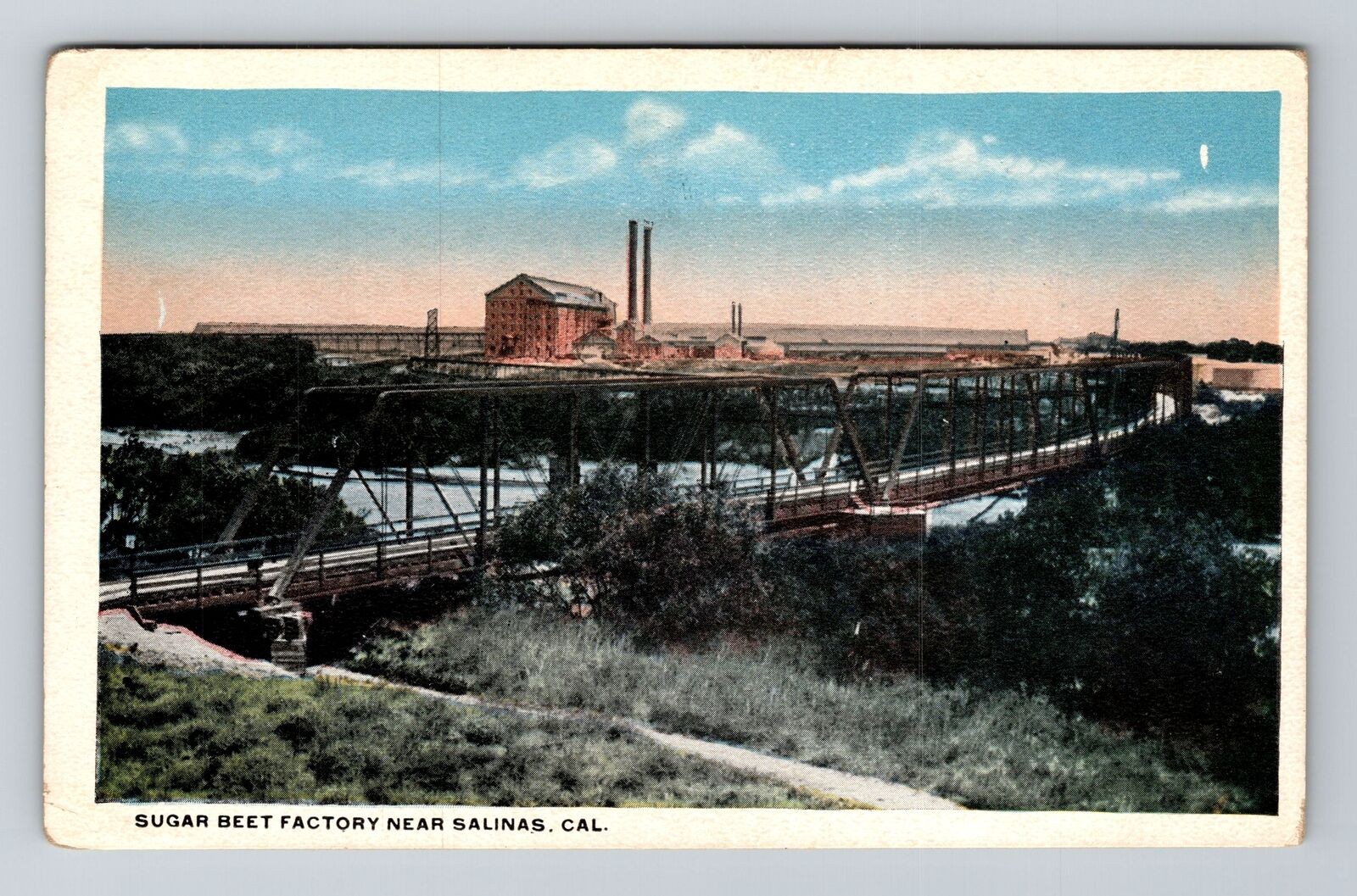 Salinas  CA-California, Sugar Beet Factory, Antique Vintage Souvenir Postcard