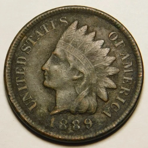 1889 Indian Head Cent Penny VF-Details  "Not Cleaned - Actual Coin Pictured"