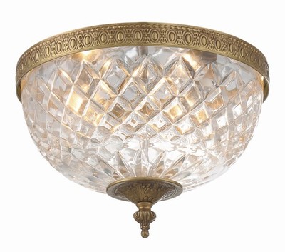 Crystorama Lighting Group 117-12 Ceiling Mount 3 Light 12''W Flush - Brass