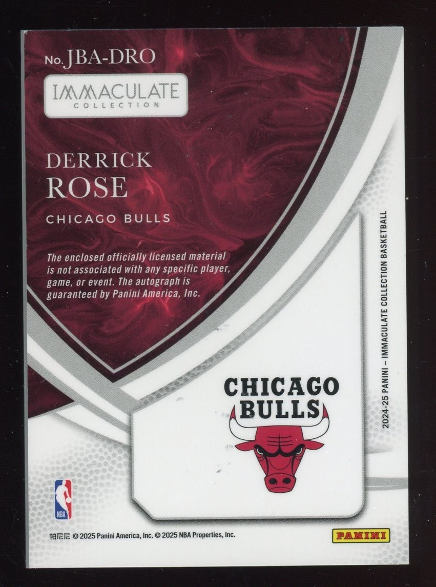 2024-25 Immaculate Holo Gold Derrick Rose Basketball Patch AUTO 4/5 view 2