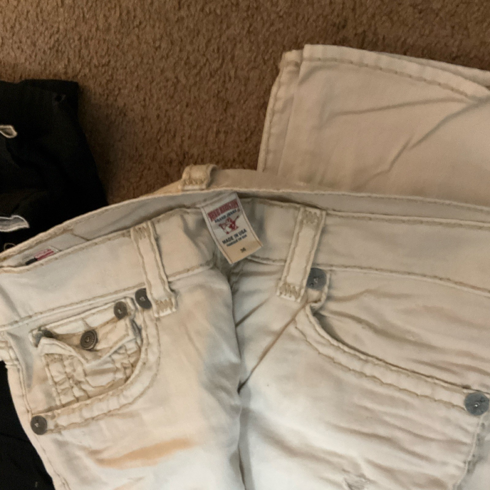 True Religion Jesse James Jeans Pants Lot Size 38 XL Blue Black Camouflage thumbnail 4