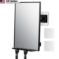 LFOYOU Shower Mirror for Shaving 360 Rotation Adjustable 2 Razor Holder Squeegee
