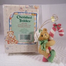 1995 ENESCO CHERISHED TEDDIES ELF WITH CANDY CANE ORNAMENT 651389 - WITH BOX