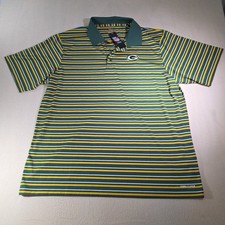 Majestic cool base Green Bay Packers striped polo active wear
