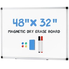 Magnetic White Board Kit for Wall 48" x 32", Dry Erase Board with 1 Dry Erase...