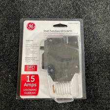 GE Dual Function GFCI/AFCI Ground Fault Circuit Breaker 15A, 120/240V