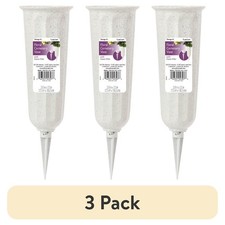  3 pack Plastic Cemetery Vase with Foam and Removable Spike 2.9 inch x 7.2