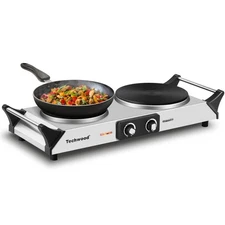 Hot Plate, Double Burner for Cooking, 1800W Countertop Electric Stoves with A...