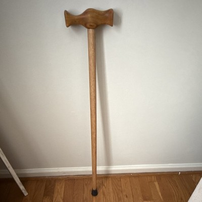 Oak Walking Cane with Osage orange Handle and Rubber Tip with magnet