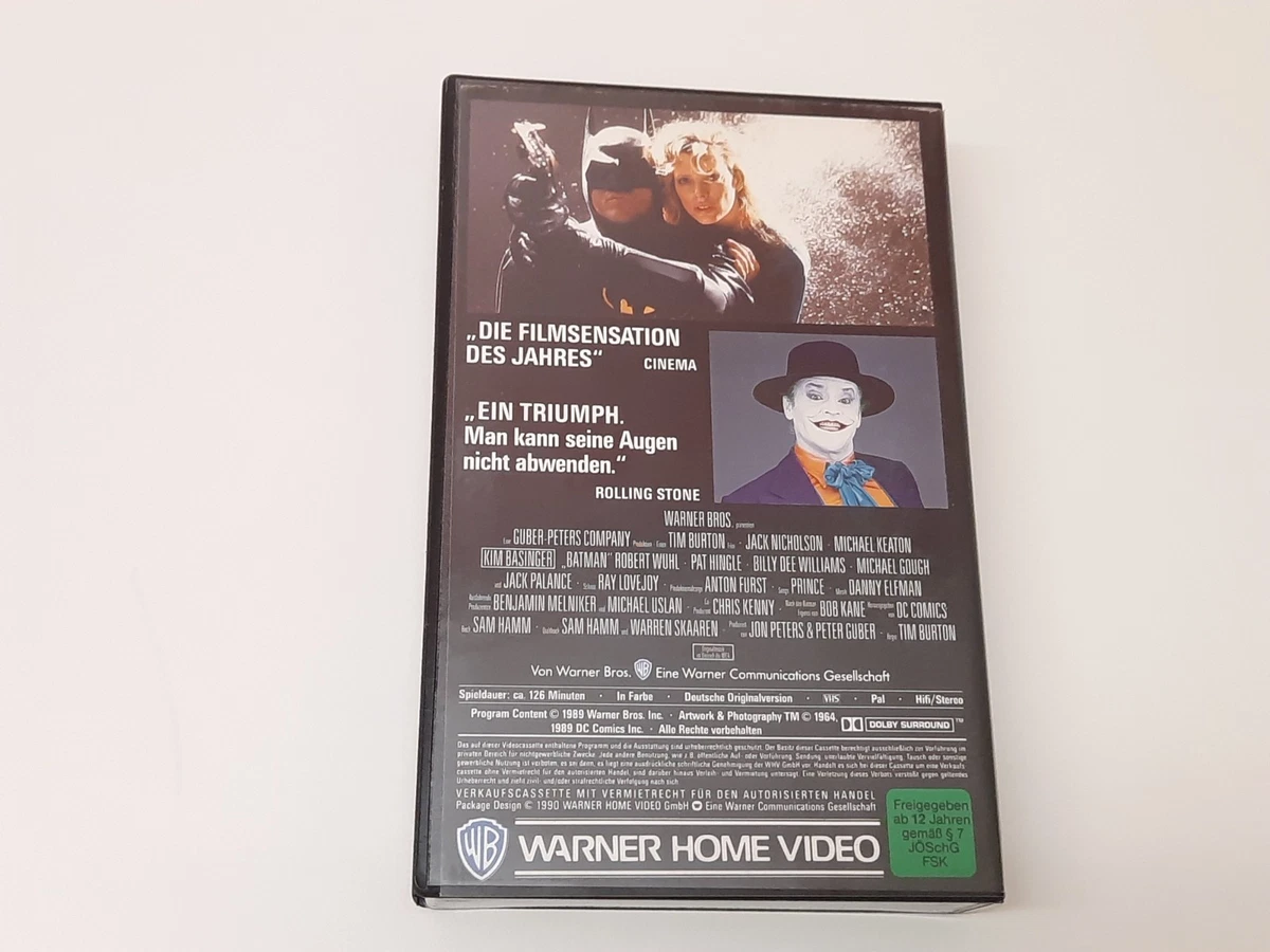 Batman 1989 VHS German PAL Warner Video Michael Keaton Jack Nicholson Tim Burton